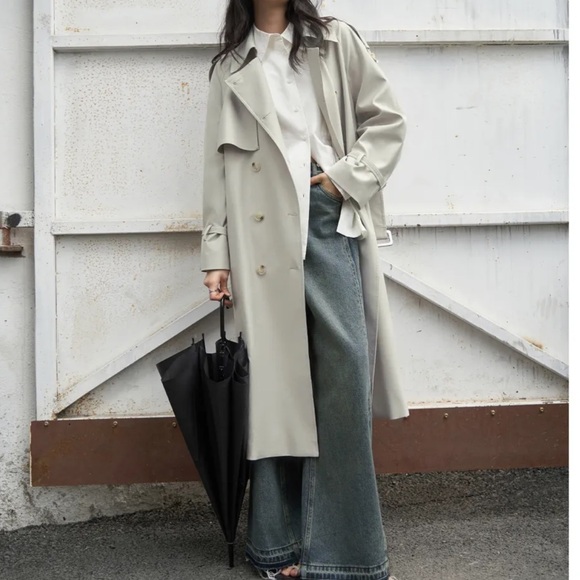 Circlofy contrast double collar layered classic trench coat S - Picture 6 of 13